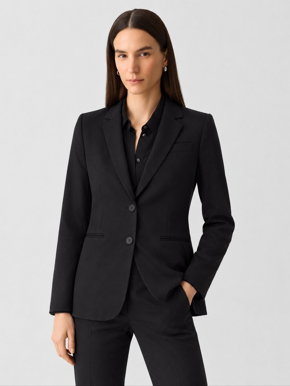 THEORY Black Classic 2 Button Blazer Jacket